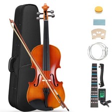 New 4/4 Full Size Natural Color Acoustic Violin w/ Case Bow Rosin