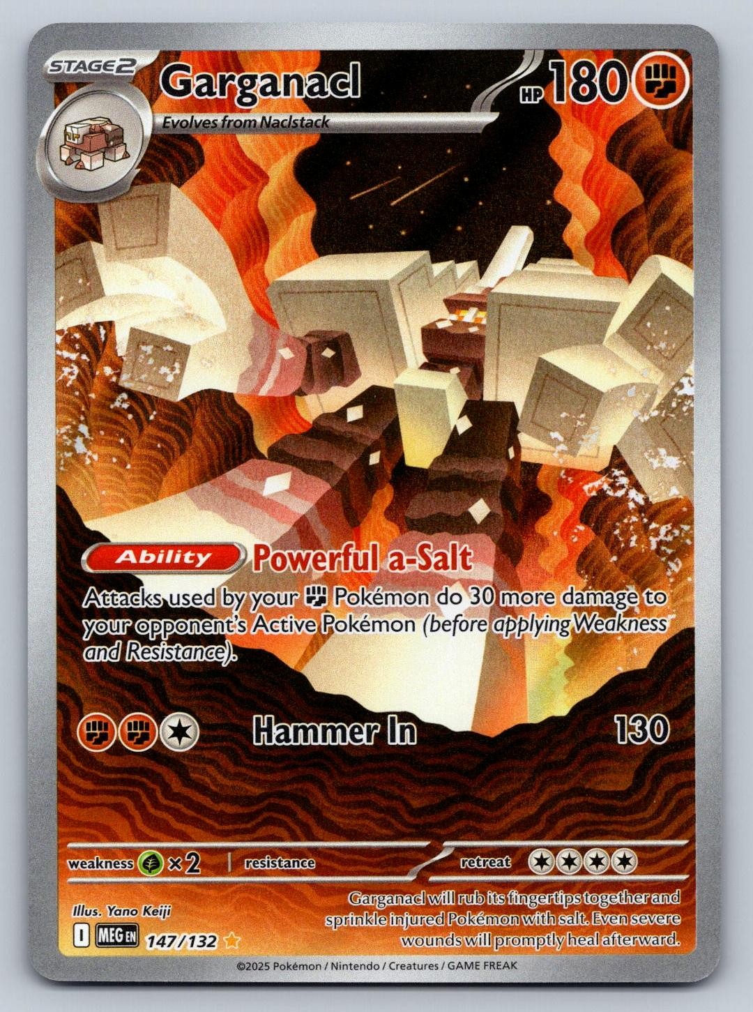 Garganacl 147/132 Illustration Rare Mega Evolution Pokemon Near Mint