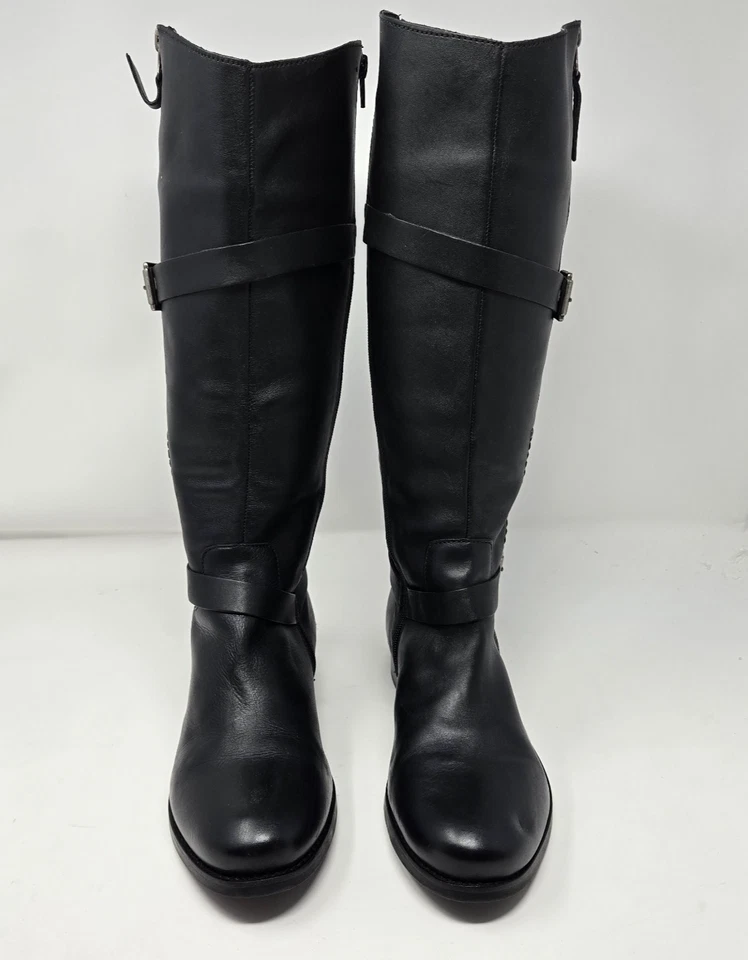 Botas de montar Matisse Militia de cuero negro hasta la rodilla para mujer talla 10W cremallera Foto 4 de 4