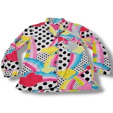 Victoria's Secret Top Size Medium Sleepwear Pajama Top Rainbows Clouds Polka Dot
