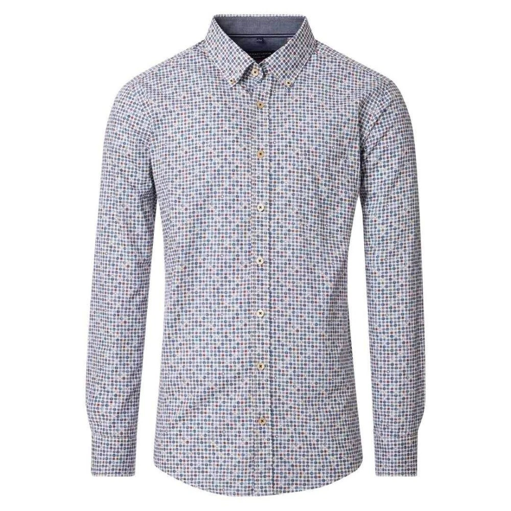 Camicia Uomo CASAMODA In Puro Cotone – Business Stampata Comfort Fit Blu Scuro Taglia 54 – Modello Con Stampa Minimalista E Colletto Italiano - 3