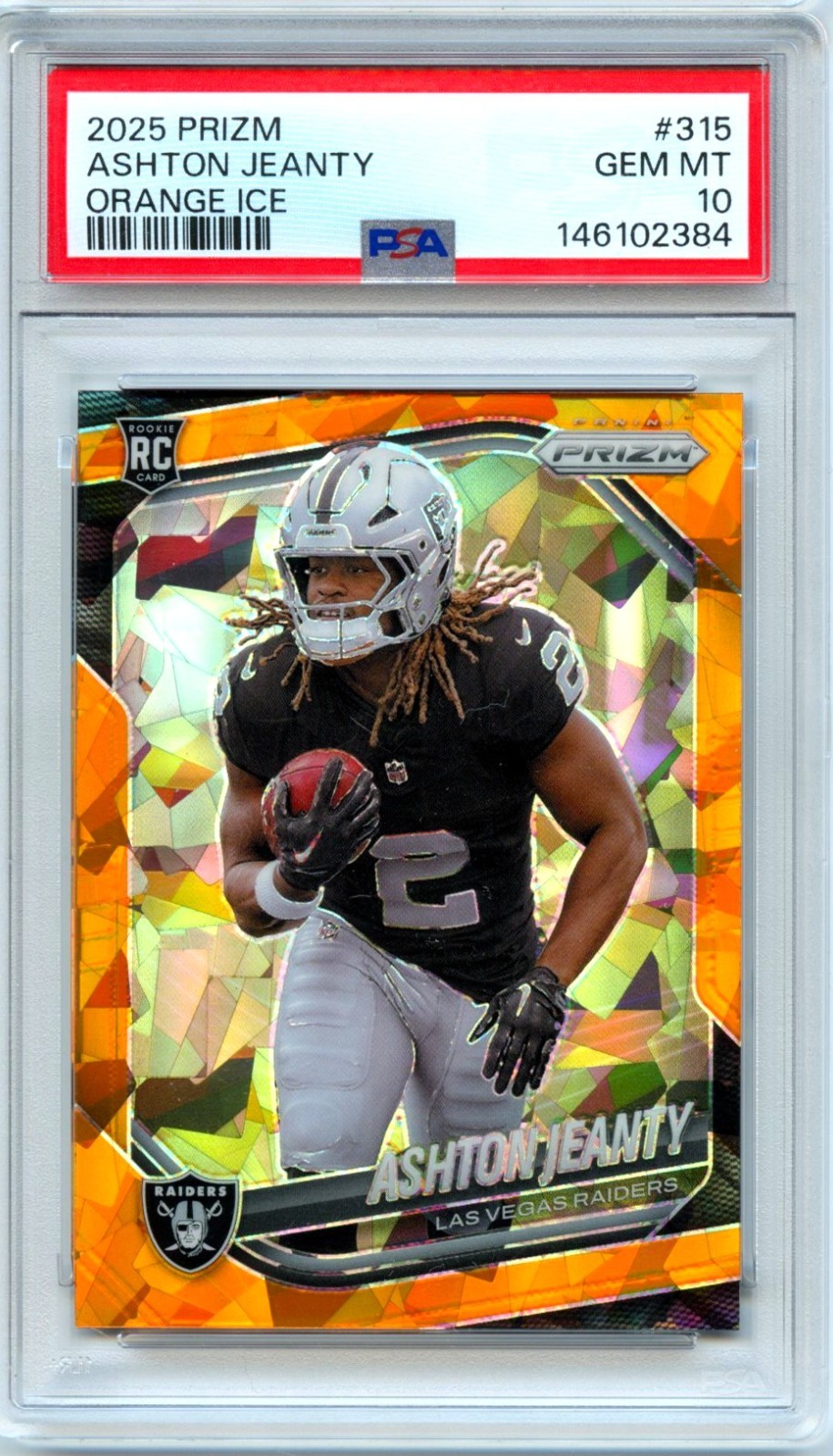 Ashton Jeanty Panini Prizm #315 Orange Ice