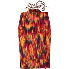 WeWoreWhat Cut Out Midi Skirt Fire Tie Dye Spicy Orange M NWT