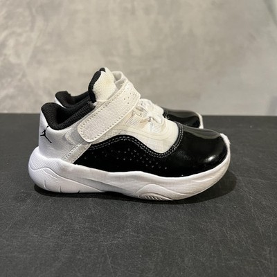 Nike Jordan 11 CMFT Shoes Toddler Size 8C White Black Strap CZ0906-102