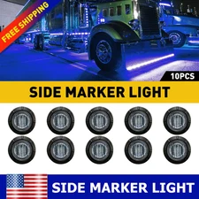 Blue Bullet LED Side Marker Lights Clearance Trailer Lamp  Pickups Ships  Super