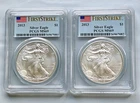 TWO (2) SET 2013 FIRST STRIKE Silver Eagle PCGS MS69 $1 .999 Fine Silver Coin