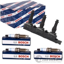 BOSCH ZÜNDSPULE + 3x BOSCH ZÜNDKERZEN passend für OPEL AGILA CORSA C D