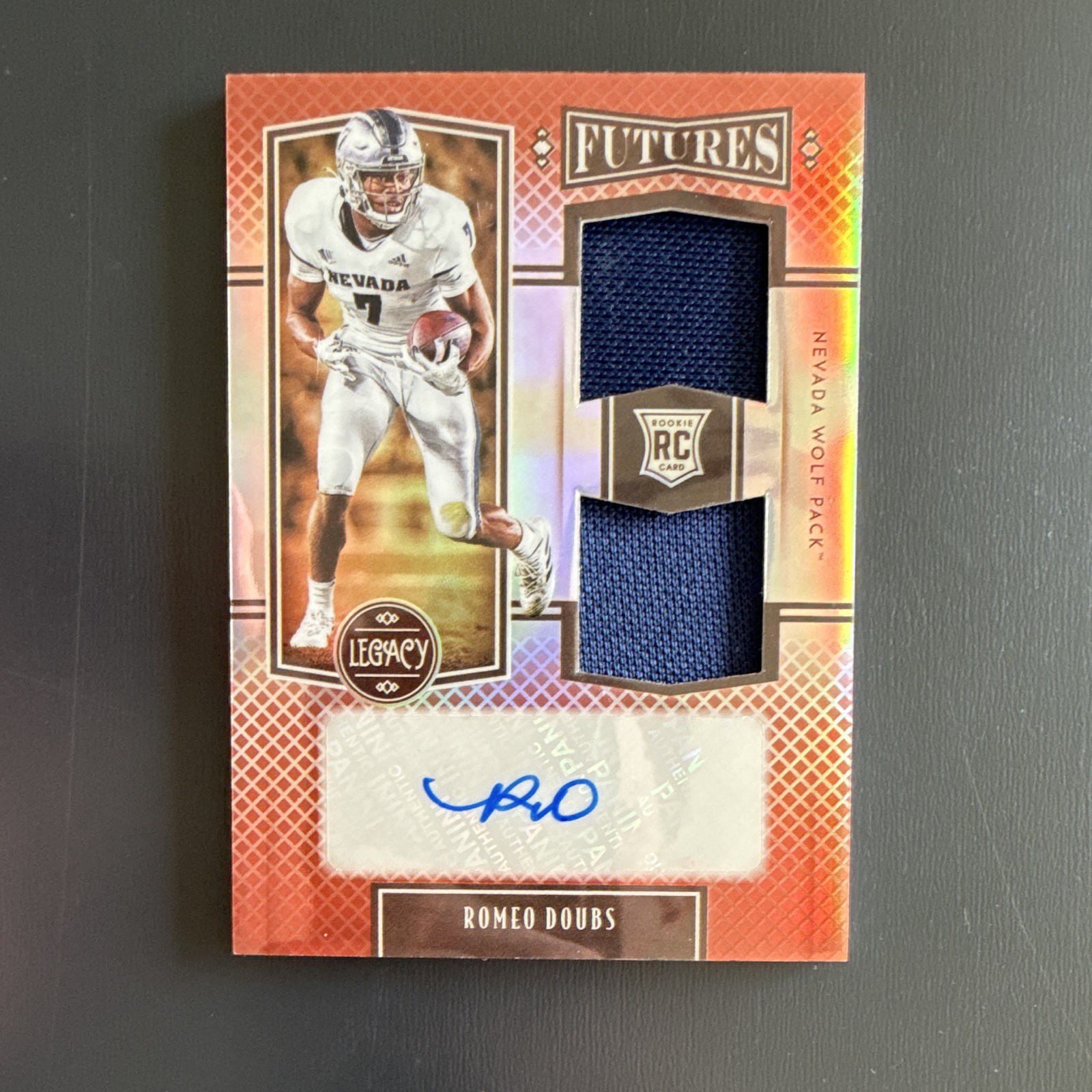 Romeo Doubs Panini Legacy Futures Dual Patch Autograph #FDRD Ruby