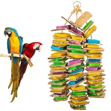 Parrot Toys for Medium Birds, Parrot Chewing Cardboard Toys Natural Wooden Ma...