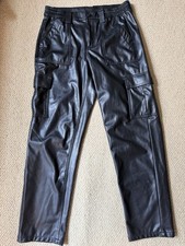 American Eagle Womens Faux Leather Black Cargo Pants Sz 10