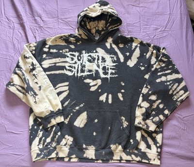Suicide Silence Hoodie Mens 3XL Brown Black Tie Dye Pull The Trigger Sweatshirt