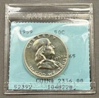 1959 Franklin Half Dollar 50c - Old David Hall Flip / PCGS PR65