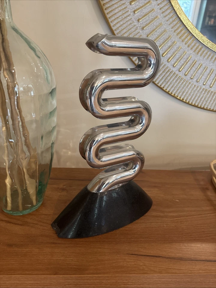 Nambe Metal Rock Wine Rack Neil Cohen Wine Liquor, Bottle Holder Bar Art - Image 2 of 4