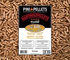 PINI Pellet per Barbecue № 10 Faggio Ontano Mix 1,5 kg BBQ Pellet di Legno Duro