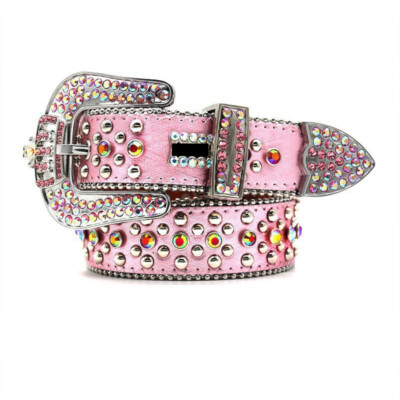 Men Women Rhinestone Western Belt Cowgirl Cowboy Crystal Studded Bling  Belts