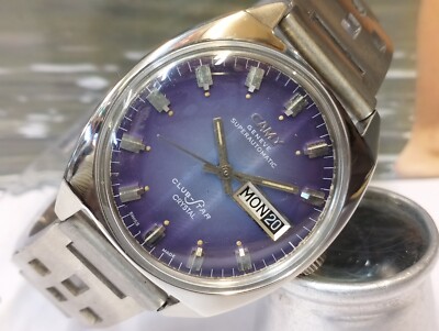 CAMY CLUB-STAR GENEVE 17 JEWELS AUTOMATIC PURPLE DIAL 7628 SWISS