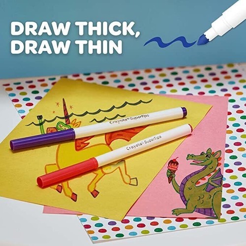 Crayola Super tips Felt Tip Pens - Washable Markers - Pack of 12 & 24 Free Ship* - Picture 4 of 15