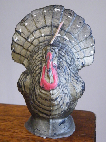 Vintage THANKSGIVING Wax Candle TURKEY Unlit 4-1/2" Tall  ?GURLEY  Free Ship