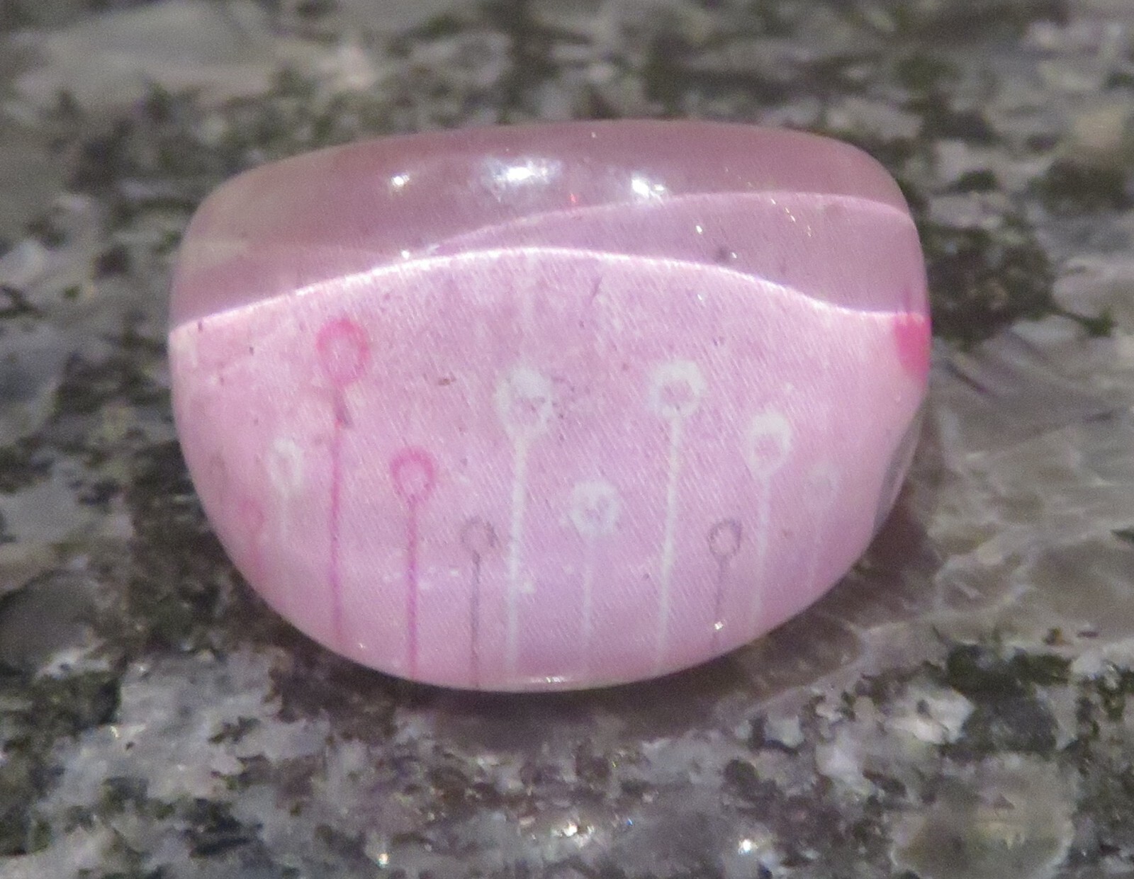 Set of 6 Resin Murano Style Childs Rings Different Colours, Patterns.