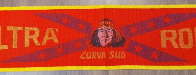 Rare old football scarf 80s ultras Roma, Curva Sud hooligans