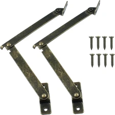 2Pcs Heavy Duty Lid Support Hinges - Left Side Iron Folding Lift Up Stay Hinge -