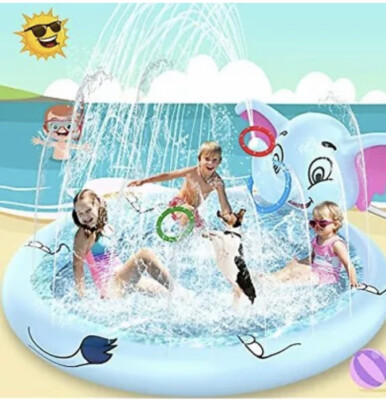 AOLUXLM Splash Pad - Kid Inflatable Sprinkler Pool Water Sprinkler Pool for K...