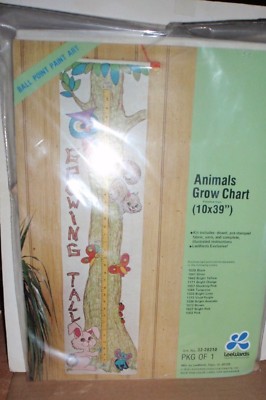 1976 LEE WARD BALL POINT PAINT ART ANIMALS GROW CHART KIT BRAND NEW SEALED