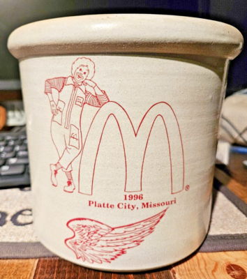 RED WING MCDONALDS Ronald McDonald Crock 1996 Platte City Missouri