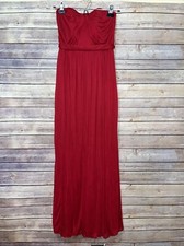 Davids Bridal Womens Dress Size 0 Strapless Apple Red Chiffon