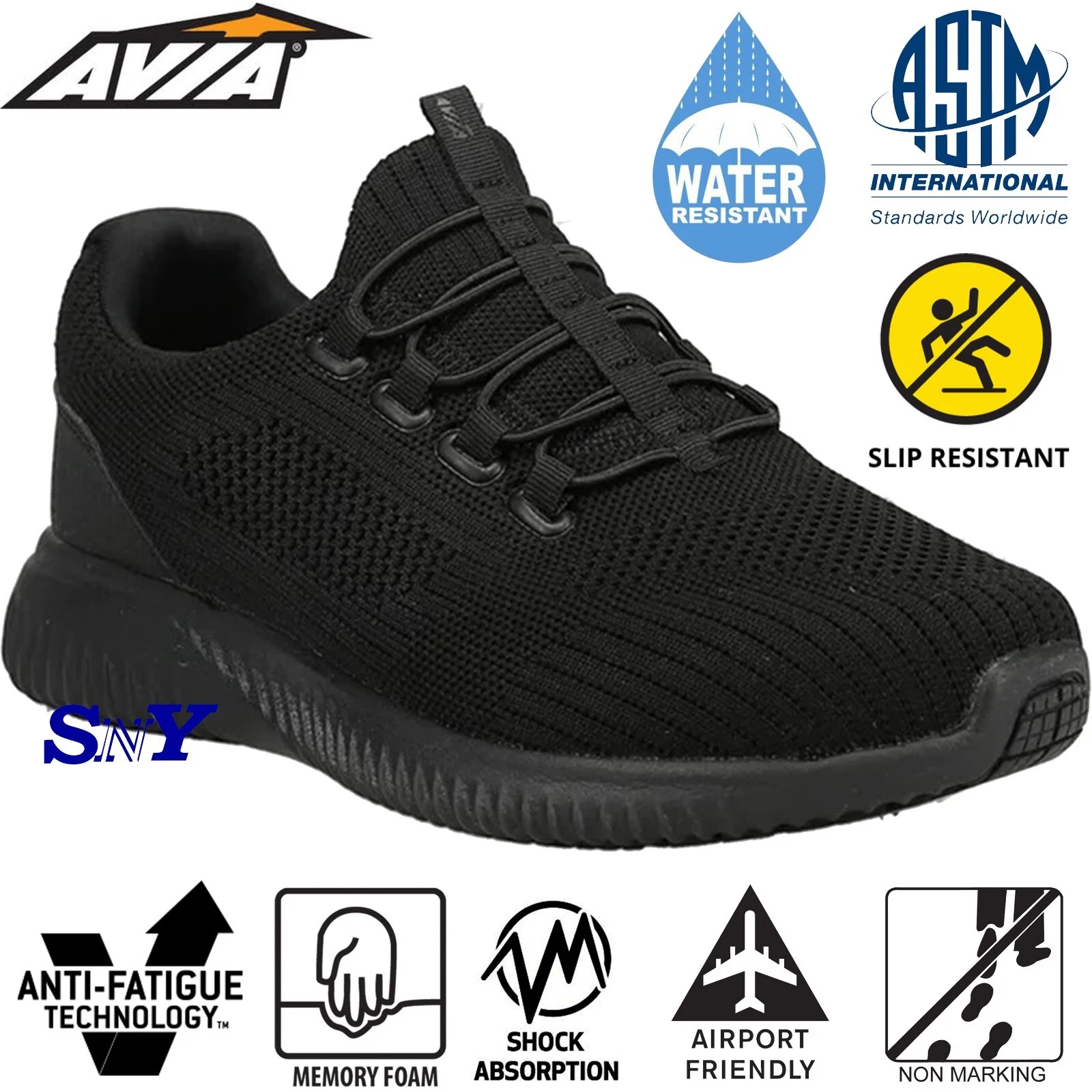 AVIA Men's SLIP OIL & WATER RESISTANT Arch Support Moisture Wicking Shoes
