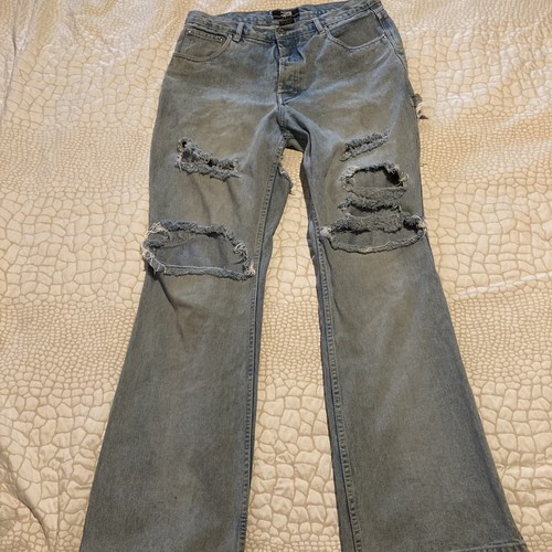 Mid Rise Jeans Ripped Denim Pants 
