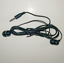 Wired Stereo Earbuds 3-ft Cord 3.5mm Jack Black Replaceable Silicone Tips