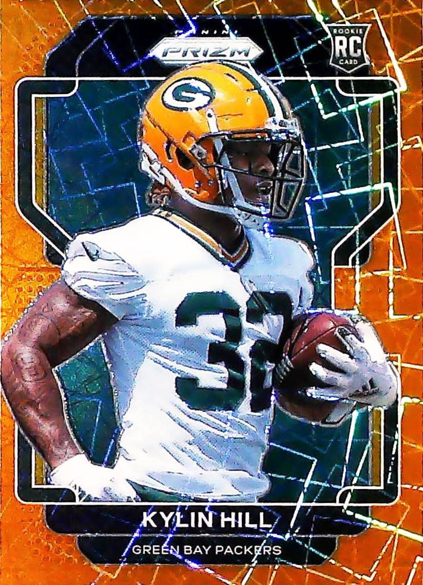 2021 Panini Prizm Orange Lazer # 403 Kylin Hill Green Bay Packers