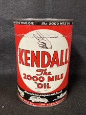 Kendall 1 Quart Empty Metal Motor Oil Can