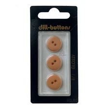 Buttons Peach Round Flat 2-Hole 3-Pack 9/16" 14MM Vintage Dill No. 878 Germany