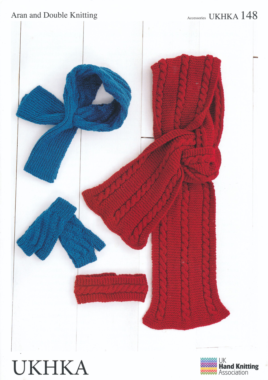 Mittens Headband Neck Cuff Scarf Knitting Pattern Double Knit DK Aran UKHKA 148