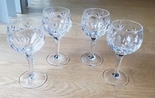 Nachtmann Bamberg 4 Crystal Wine Goblets Glasses Cut Crystal 6.25" T