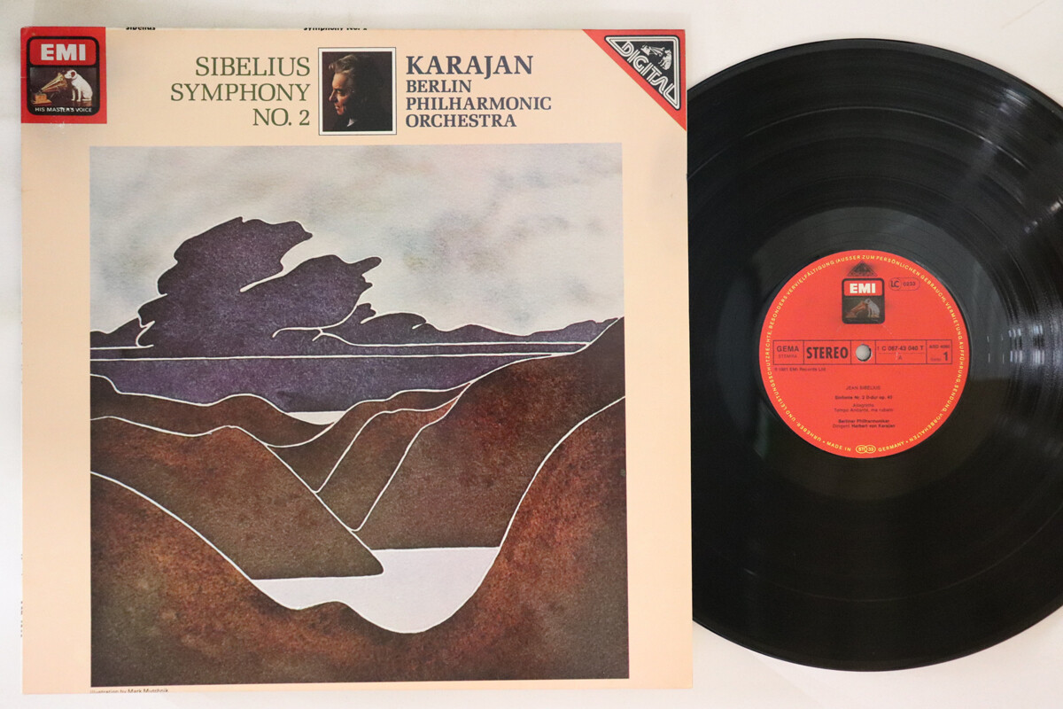 英LP Herbert Von Karajan, Berliner Philharmoniker Sibelius Symphony No. 2 ASD4060 EMI /00260 LP Herbert Von Karajan, Berliner Sibelius Symphony No. 2