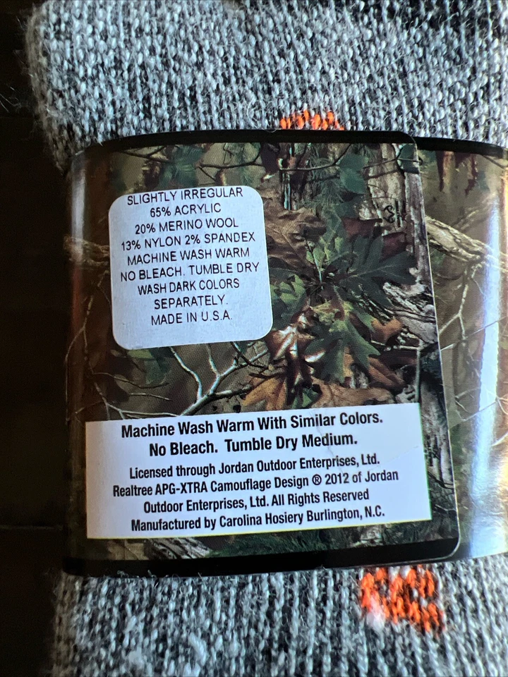 2 PAIRS Variety Cuffs REALTREE 20% Merino Wool Blend Boot Socks Made In USA - Image 3 of 4