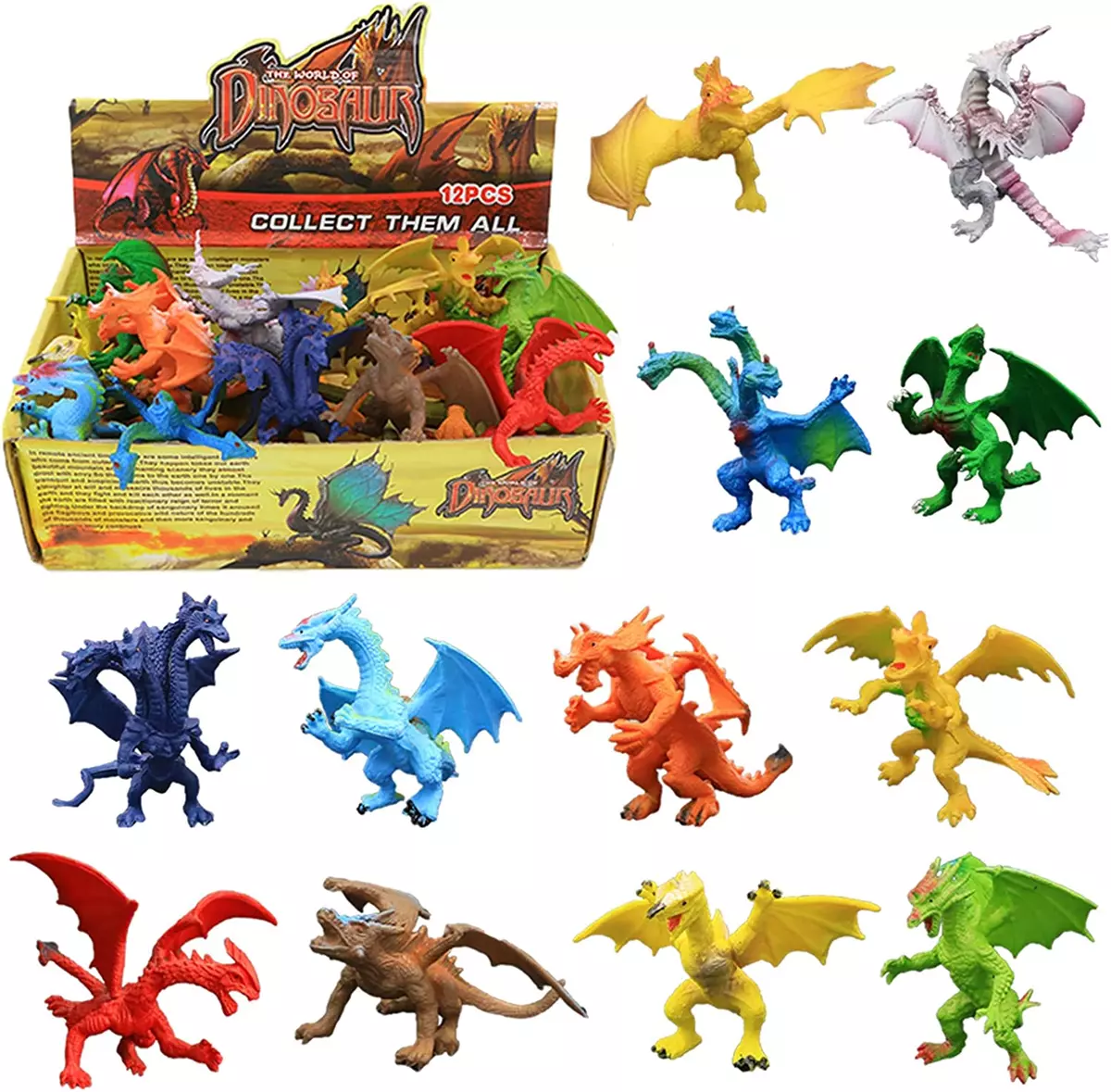 12Pcs Small Animal Figures, Assorted Mini Plastic Animal Toy