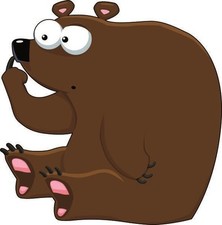 Aufkleber lustiger Braunbär Bär Bärchen Autoaufkleber 10 x 10 cm Sticker Kontur