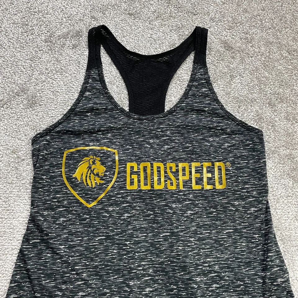 Camiseta sin mangas deportiva Holloway para mujer pequeña gris halter espalda deportiva gráfico gimnasio activo Foto 3 de 4