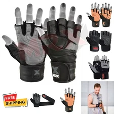 MRX Weight Lifting Pro Level Gloves with 18 Inches Long Wrist Strap Gym Exercise