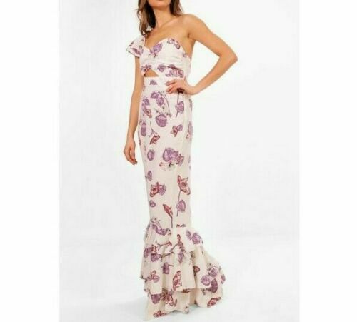 patbo one shoulder maxi dress with flower applique PatBO Flower Appliqu & Cut-Out Midi-Dress