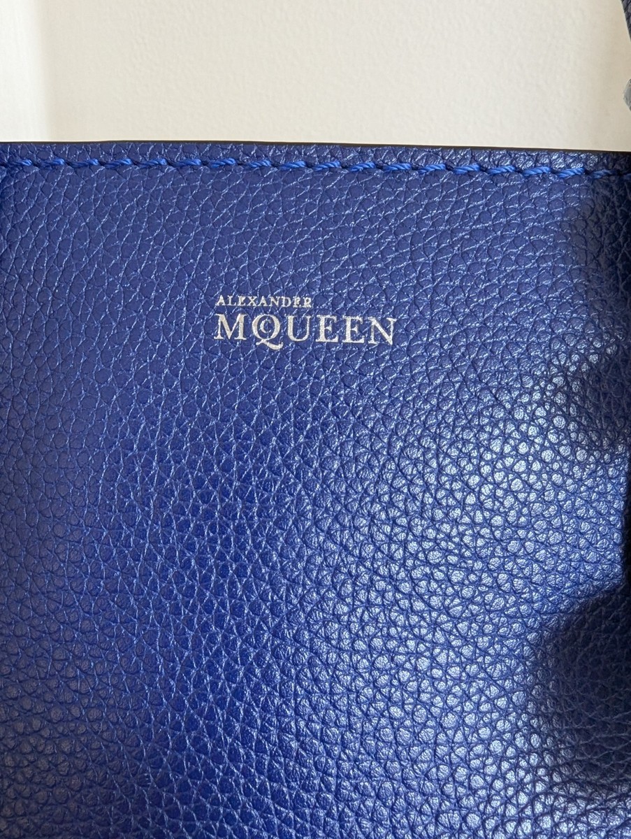 Alexander McQueen Padlock Skull Blue Leather Satchel