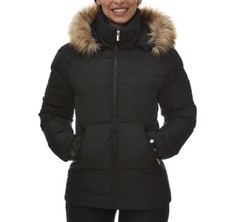 Rainforest Horizontal Quilted Thermoluxe Filled Jacket W/ Detachable Hood & Fur