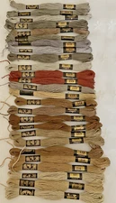 DMC 100% Cotton A Broder Floss France Lot of 26 Assorted Colors Browns Grays New
