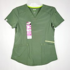 Scrubstar Women's Active V-Neck Scrub Top Stretch Moisture Control Green X-Small