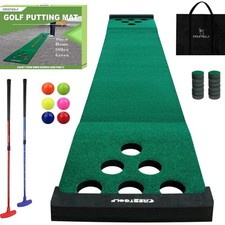 Golf Putting Matte Indoor Golfset Putting Green mit 2 Putter und 6 Golfb&auml;llen