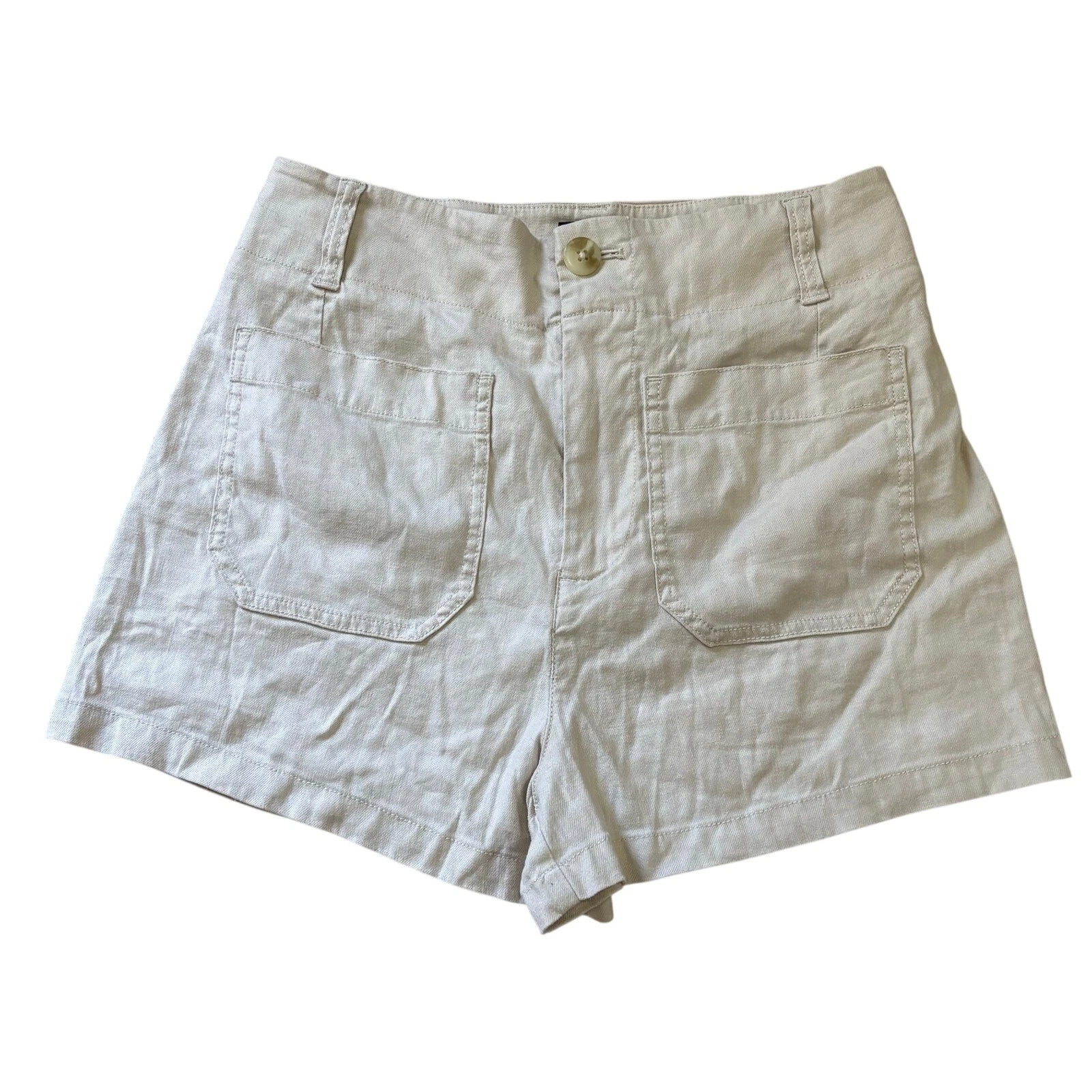 Maeve by Anthropologie Women’s The Colette Linen Blend Beige Shorts 29 Resort